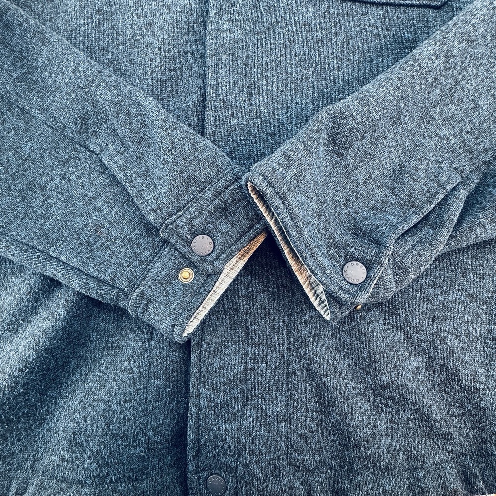 Orvis Mens XL Navy Knit Jacket Recycled Polyester 3 Pockets Full Snap Close - Picture 13 of 13